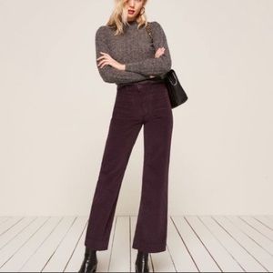 Reformation corduroy Waldorf pant in blackberry